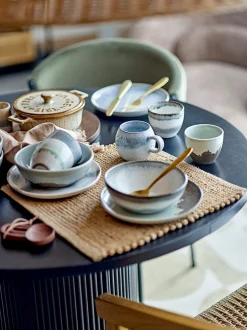 PAULA Frukostset, Blå, Stenkeramik - set med 12 delar