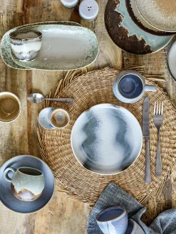 PAULA Frukostset, Grå, Stenkeramik - set med 12 delar