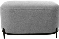 PAZZO Sittpuff tyg grått met ben 40x80cm