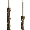 PISTILL Ljusstake silver 15cm h34cm 100% polyresin
