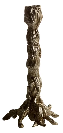 PISTILL Ljusstake silver 15cm h34cm 100% polyresin