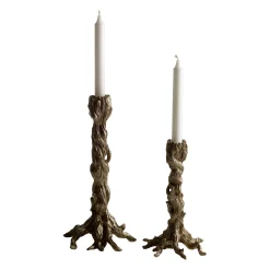 PISTILL Ljusstake silver 15cm h25cm 100% polyresin