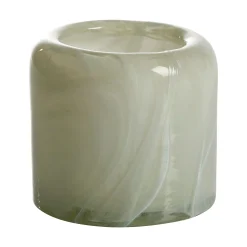PURO Ljuslykta creme 11x11 h12cm 100% munblåst glas