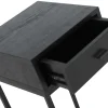 REGGIANO Sängbord H75, svartlackad askfanér, svarta metallben, låda, lackad askfaner, wl100