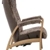 RELAX Fåtölj fast inkl pall fårskinn Sahara/Facet 36 shitake/Vintage Brown/oljad ek PAKETPRIS *NY*