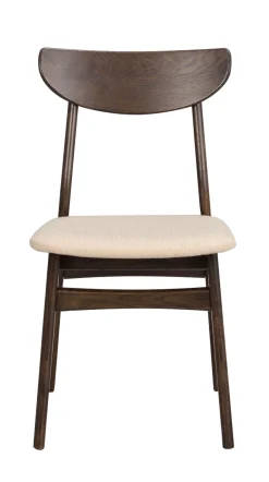 RODHAM Stol lackad massiv brun ek tyg beige