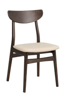 RODHAM Stol lackad massiv brun ek tyg beige