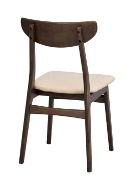 RODHAM Stol lackad massiv brun ek tyg beige