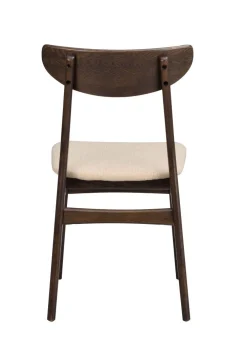 RODHAM Stol lackad massiv brun ek tyg beige