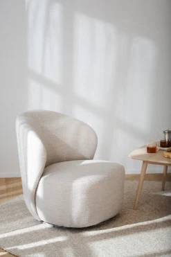 ROSELAWN fåtölj ljusbeige tyg snurr
