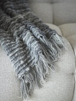 ROXIE Pläd grå 170x130cm 80% polyester/ 20% akryl 30 grader fintvätt