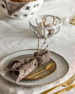 SANDRINE Middagsset, Natur, Stenkeramik - set med 12 delar