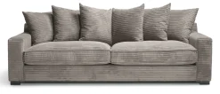 SAVOY (LS) 3-sits soffa 2 plymåer tyg Duo 5 Brown arm=Savoy, wengeben