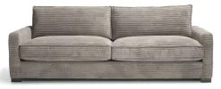 SAVOY (TD) 3-sits soffa 2 plymåer tyg Duo 5 Brown arm=Clementine, wengeben