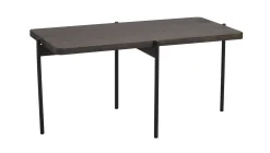 SHELTON Sidobord brunoljad ask L95, B50 H45cm svart metall