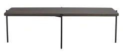 SHELTON Soffbord brunoljad ask L145, B60 H45cm svart metall