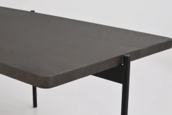 SHELTON Soffbord brunoljad ask L145, B60 H45cm svart metall