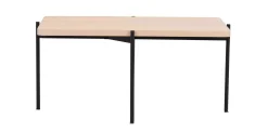 SHELTON soffbord 95x50 vitpigment ek/svart metall