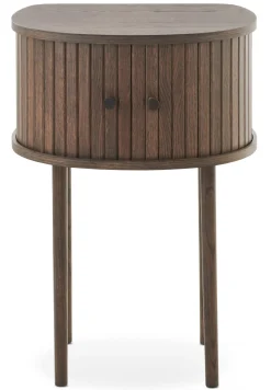 SHIRAZ Sängbord H68 brunlackad ekfanér