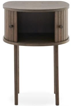 SHIRAZ Sängbord H68 brunlackad ekfanér