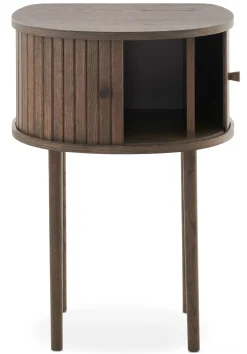 SHIRAZ Sängbord H68 brunlackad ekfanér