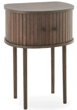 SHIRAZ Sängbord H68 brunlackad ekfanér