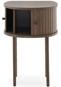 SHIRAZ Sängbord H68 brunlackad ekfanér