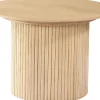 SHIRAZ Soffbord Ø60cm vitpigm.ekfaner, helträ/ribbad fot Ø37,5cm