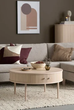 SHIRAZ Soffbord dia 90 vitpigmenterad lackad ekfanér, wl102