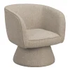 SHOREHAM Fåtölj beige tyg snurr