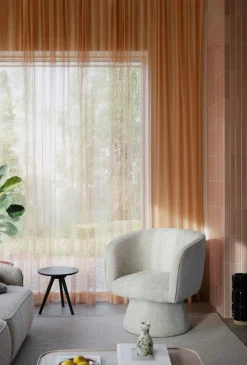 SHOREHAM Fåtölj beige tyg snurr