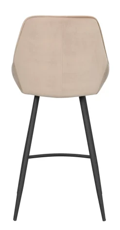 SIERRA Barstol beige sammet/svarta metallben