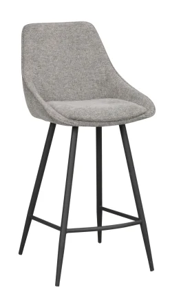 SIERRA Barstol grått tyg/svarta metallben