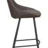 SIERRA Barstol mörkgrå microfiber/svarta metallben