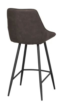 SIERRA Barstol mörkgrå microfiber/svarta metallben