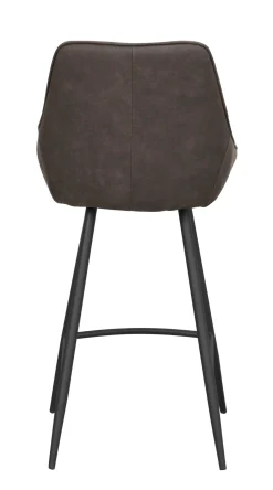 SIERRA Barstol mörkgrå microfiber/svarta metallben