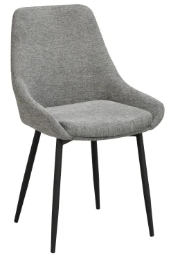 SIERRA Stol grått tyg svarta metall ben