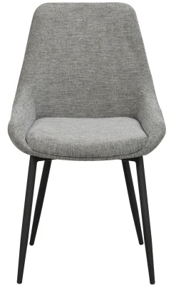 SIERRA Stol grått tyg svarta metall ben