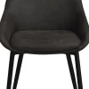 SIERRA stol microfiber mörkgrå/svarta metall ben