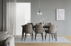 SIERRA stol microfiber mullvad/svarta metall ben