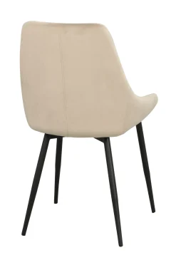 SIERRA Stol sammet beige, svarta metallben