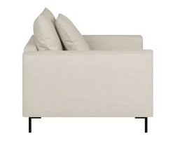 SIMONE Fåtölj tyg Beatto 1064 cream, svarta metallben
