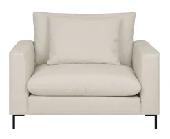 SIMONE Fåtölj tyg Beatto 1064 cream, svarta metallben