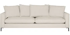 SIMONE 3,5-sits soffa tyg Beatto 1064 cream, svarta metallben