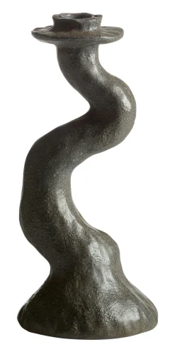 SNODDAS Ljusstake grå 12cm h25cm 100% polyresin