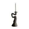SNODDAS Ljusstake grå 12cm h31cm 100% polyresin