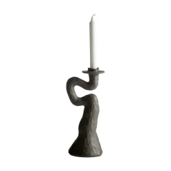 SNODDAS Ljusstake grå 12cm h31cm 100% polyresin
