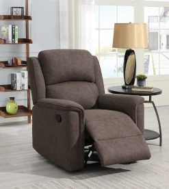 STALLONE Reclinerfåtölj tyg brun, manuell recliner., sitthöjd 48, sittdjup 55, sittbredd 49 cm