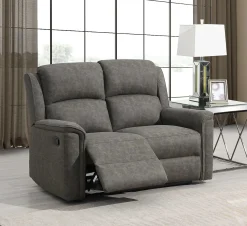STALLONE Reclinersoffa 2-sits tyg grå, manuell recliner., sitthöjd 48, sittdjup 55, sittbredd 103 cm