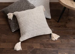 TARA Kuddfodral ecru/svart 45x45cm 100% bomull Endast kemtvätt
